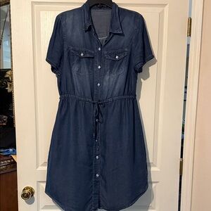 SHEIN Blue Asymmetrical Denim Dress